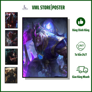 Tranh Yorick Liên Minh Huyền Thoại, Tranh Treo Tường Trang Trí Phòng Khách VML-Top 07 Tranh,Poster LOL (Kèm Khung)