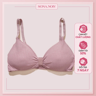 Áo bra nữ - áo 2 dây nữ cotton thắt nơ ở giữa ko gọng, đệm nâng ngực br13