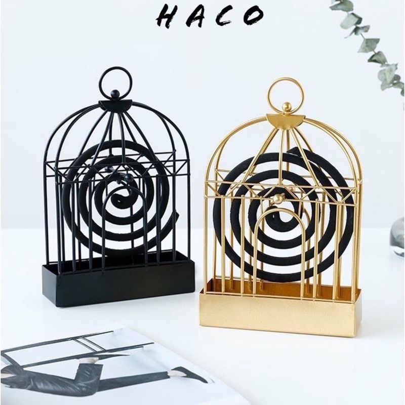 KHAY ĐỰNG HƯƠNG MUỖI hình lồng chim, GIÁ ĐỂ NHANG MUỖI bằng sắt thép tiện xách mang theo, treo tường an toàn cho trẻ.