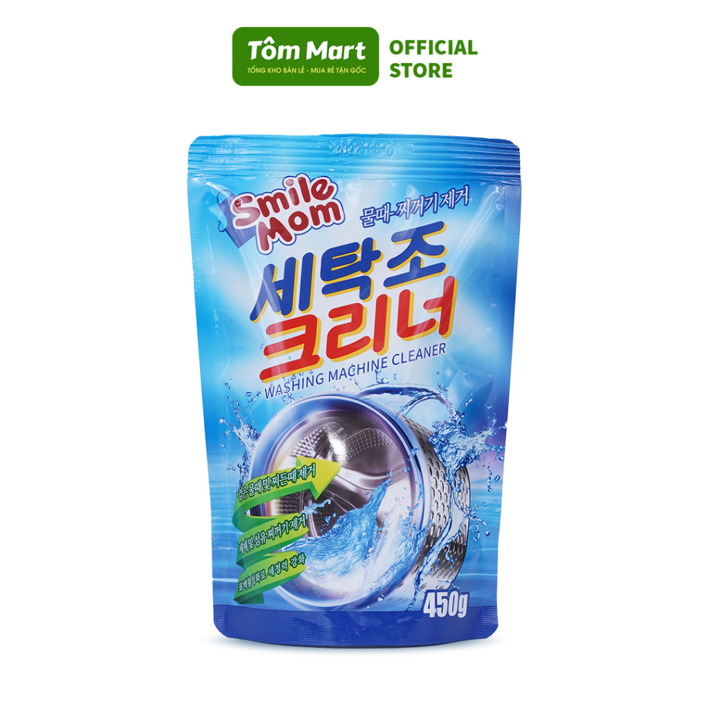Bột tẩy lồng máy giặt Blue Smile Mom Hàn Quốc TÔM MART vệ sinh, diệt khuẩn, làm sạc