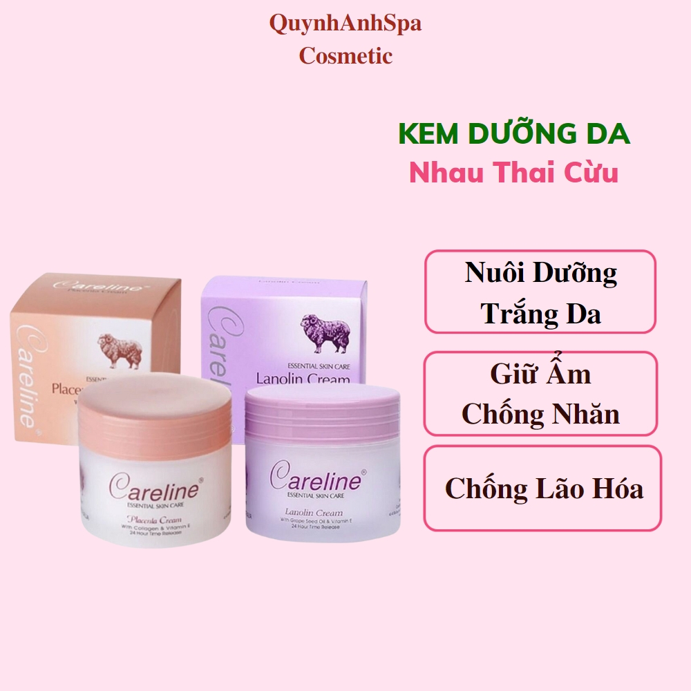 Kem dưỡng da nhau thai Cừu Careline Lanolin Cream Úc bổ sung Vitamin E chống nẻ, nám quynhanhspa20 100ml