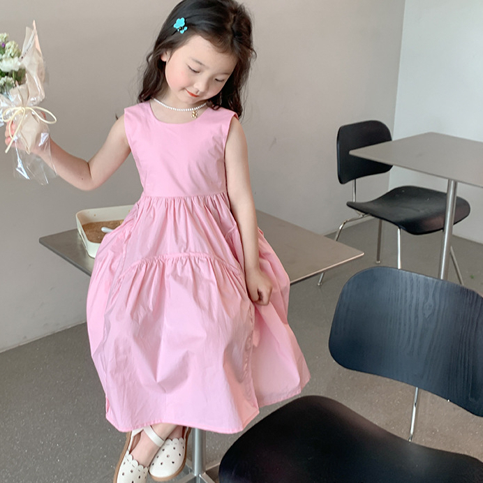Váy sát nách mùa hè cho bé 8-35kg dáng xòe tiểu thư cotton mềm mại chính hãng Ambb Kids mã U049