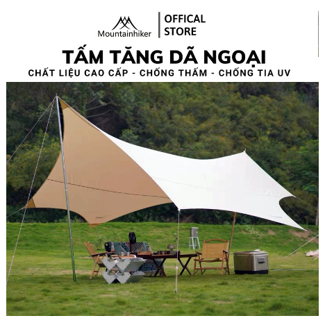 Tấm Tăng Dã Ngoại vải Oxford Chống nắng chống thấm, Chống Tia UV – Tăng lều cắm trại kèm túi đựng siêu tiện lợi