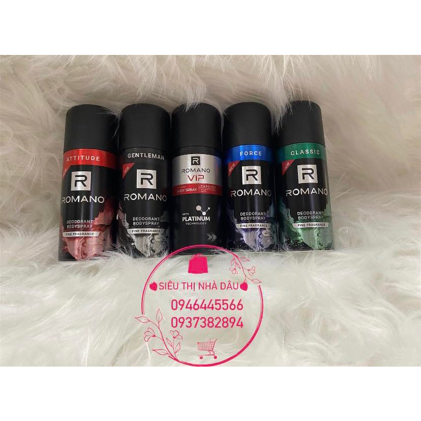 Xịt khử mùi Romano 150ml