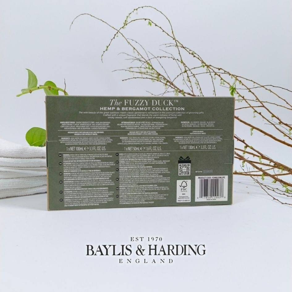 Set qùa tặng cho nam gồm sữa tắm và dưỡng sau cạo râu hương gỗ khói Baylis & Harding