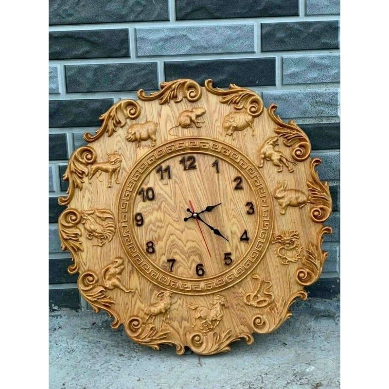 đồng hồ treo tường cây gỗ hương