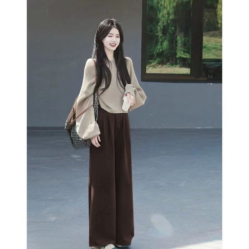 Bộ đồ trà nữ mặc nguyên bộ cỡ lớn hơi béo mm giảm tuổi khoe da mỏng che thịt sống động giảm tuổi hai mảnh hợp thời trang
