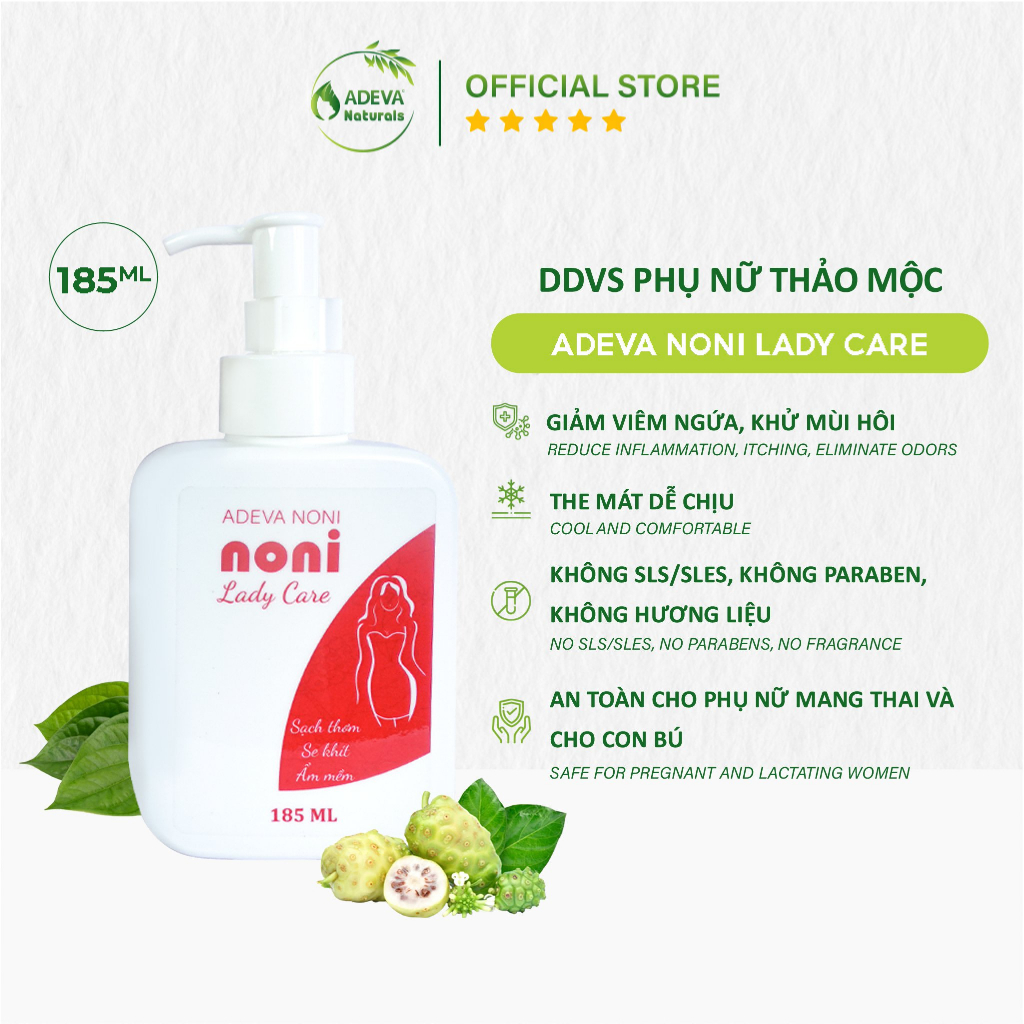 Dung dịch vệ sinh phụ nữ - Noni Lady Care - Giảm viêm ngứa từ thảo mộc thiên nhiên 185 ml