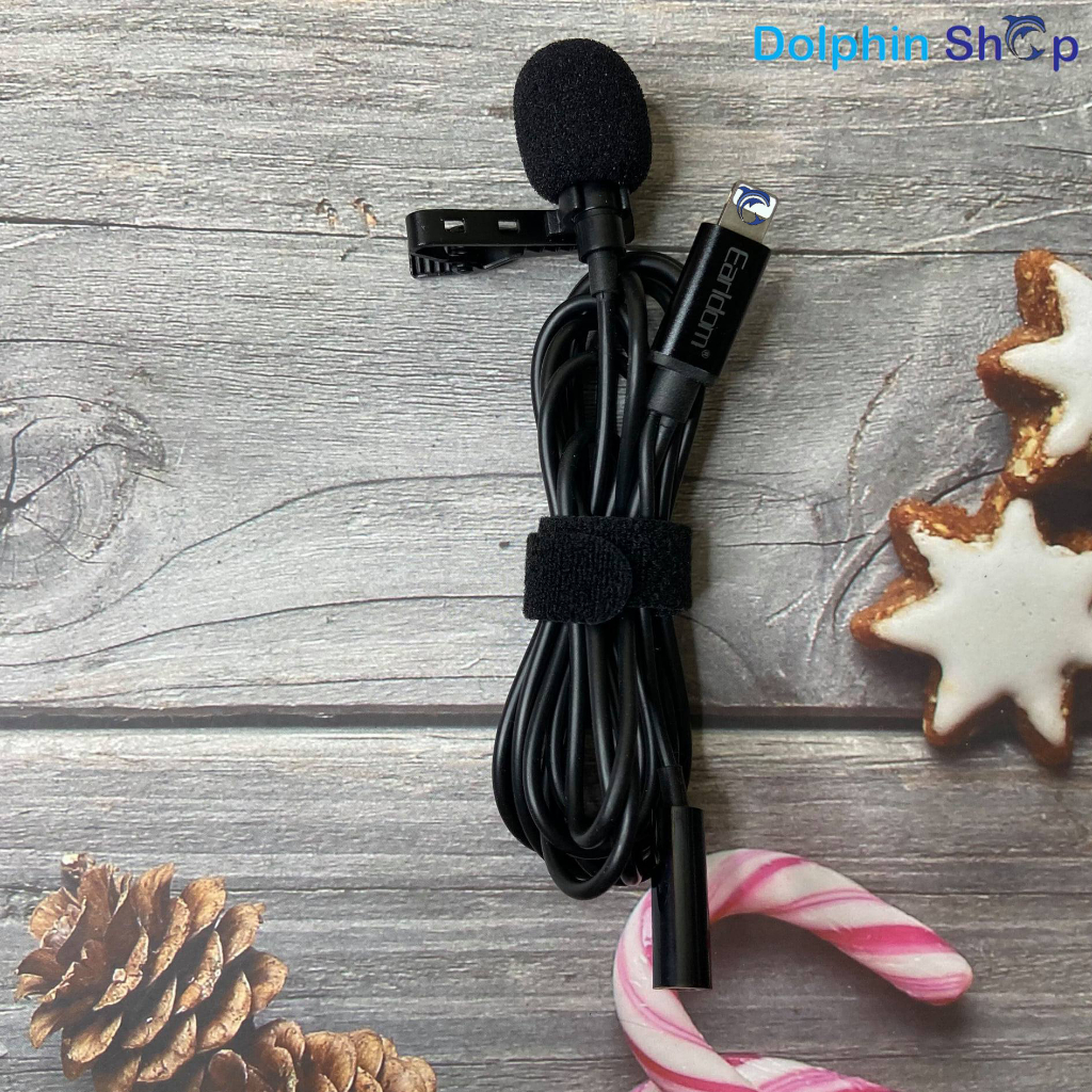 Mic Thu Âm Cài Áo Cho 7 => 14 Pro Max Earldom E40 Kèm Jack Cắm Tai Nghe 3.5mm Thu Âm Trong Trẻo