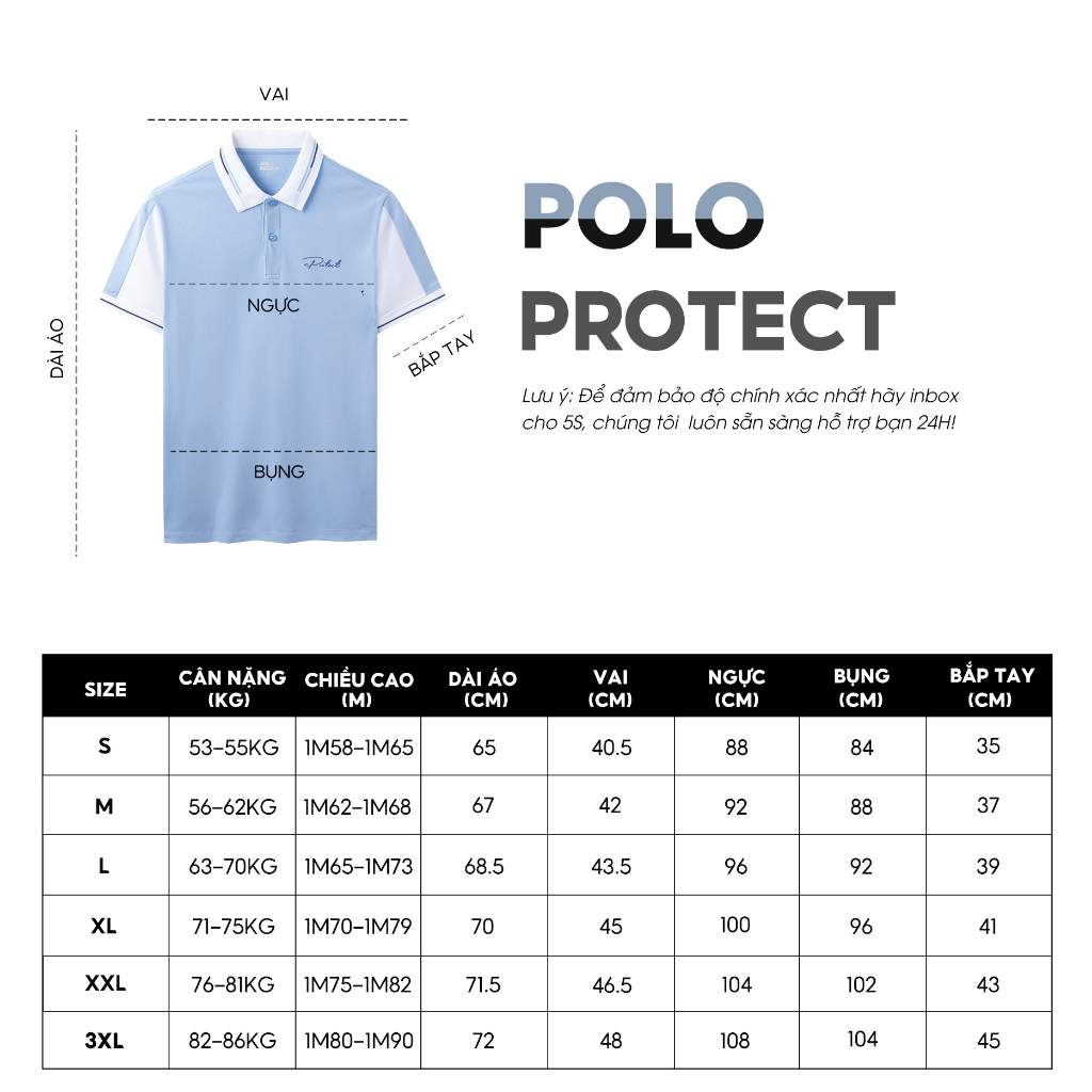 Áo Polo Nam 5S Protect, Vải Cotton Mềm Mịn, Thoáng Mát, Phom Tôn Dáng (01-APC23014)