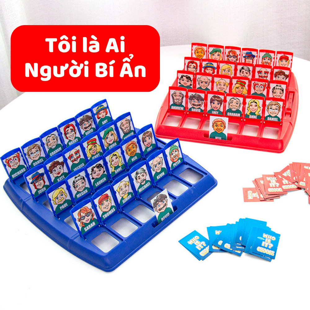 Bộ đồ chơi who is it board game, bộ trò chơi Xếp Hình Khoa Học Thay Đổi Biểu Cảm Khuôn Mặt Hộp Thép LUMIDO
