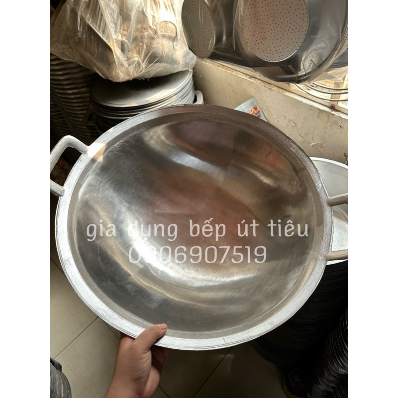 Chảo gang dày 2 quai size lớn 40cm->58cm
