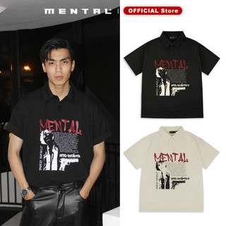 Áo Polo Nam Cotton In Họa Tiết Form Rộng - MENTAL®️ ANTI-VIOLENCE