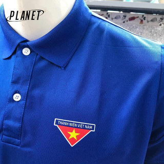 Áo thun ĐOÀN THANH NIÊN VIỆT NAM màu xanh Vải cá sấu poly logo to ở ngực