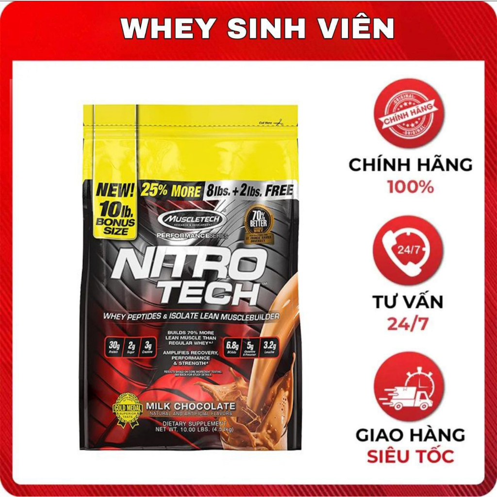 Sữa Tăng Cơ NitroTech Pump Cơ Nhanh 10lbs  tại wheysinhvien.com