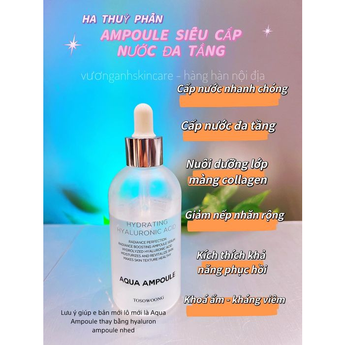 Serum HA Tosowoong Thủy Phân 100ml cấp nước cấp ẩm Hydrating Hyaluronic Tosowoong