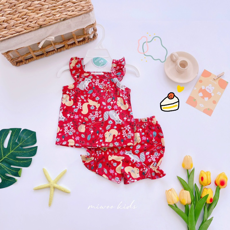 Bộ cánh tiên miwoo cotton bozip siêu mềm bé gái