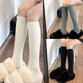 Vớ Dài Đến Đầu Gối Bằng Len Họa Tiết Kẻ Sọc Trắng Đen Xám Phong Cách  JK Cổ Điển Cho Nữ