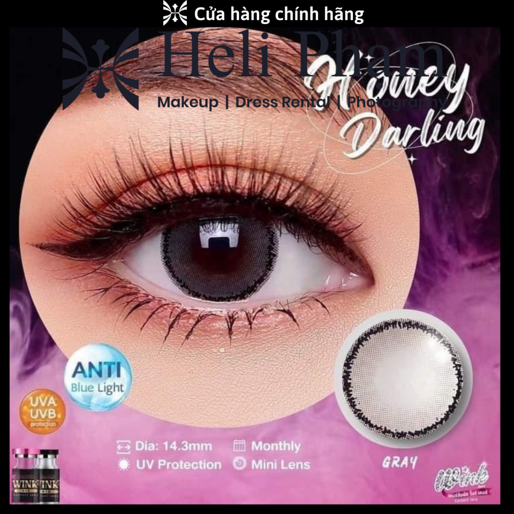 Lens Mắt Kính Áp Tròng WINK Giãn Nhẹ Không Độ Tự Nhiên Trong Veo chính Hãng Thái Lan