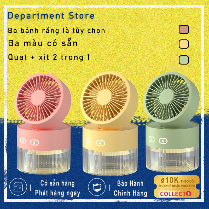 Quạt nhỏ USB, quạt + xịt 2 trong 1, làm mát và giữ ẩm, thích hợp dùng cho văn phòng/ký túc xá Bảo hành nửa năm
