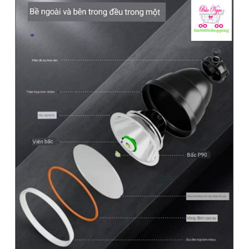 Đèn Pin Đội Đầu Siêu Sáng P90 chiếu xa 1000m kèm 3 pin 18650