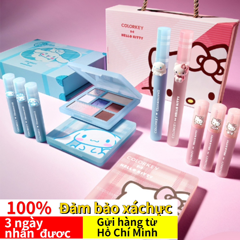 Son bóng mờ colorkey x cinnamoroll watery son môi dạng lỏng chống dính chống thấm nước trang điểm môi 1.8g