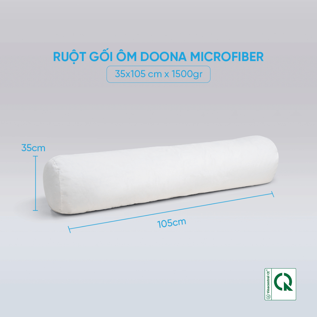 Gối ôm lông vũ nhân tạo Doona Microfiber Cao Cấp 22x100cm bảo hành bởi Vua Nệm