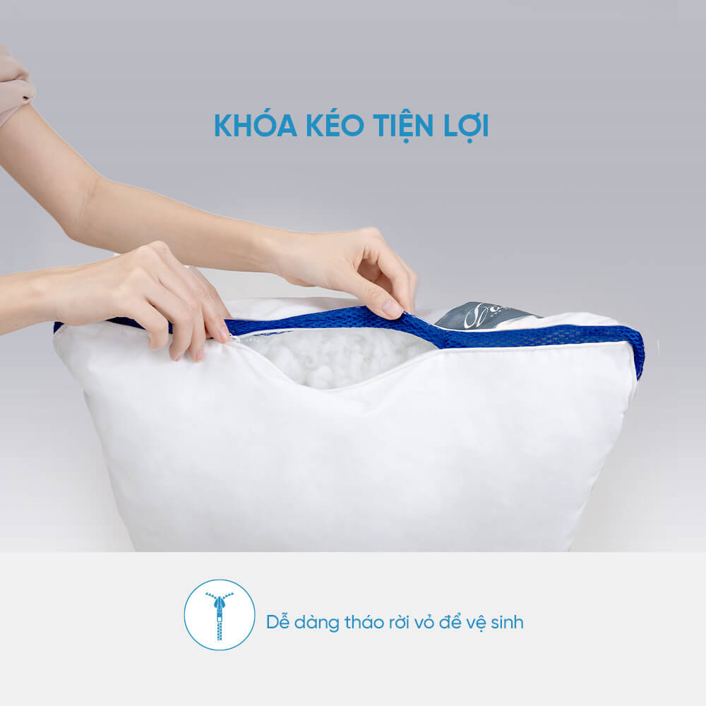 Gối nằm lông vũ nhân tạo Doona Microfiber Cao Cấp êm ái mềm mại bảo hành bởi Vua Nệm