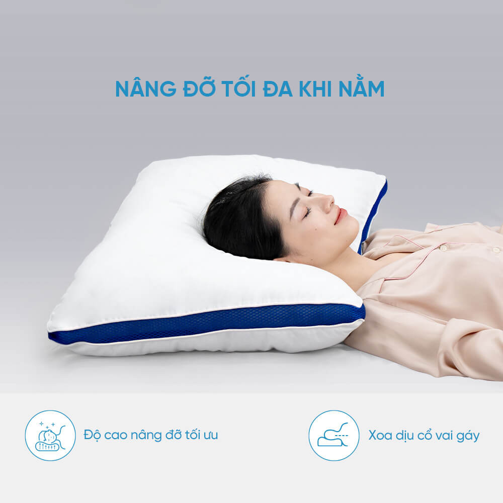 Gối nằm lông vũ nhân tạo Doona Microfiber Cao Cấp êm ái mềm mại bảo hành bởi Vua Nệm