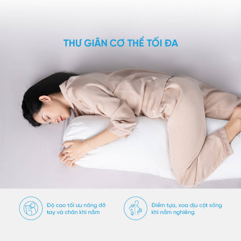 Gối ôm lông vũ nhân tạo Doona Microfiber Cao Cấp 22x100cm bảo hành bởi Vua Nệm