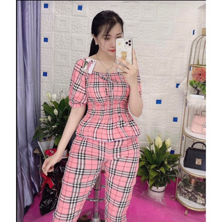 Đồ bộ tiểu thư cổ ren lụa mango mềm mịn 40/55kg