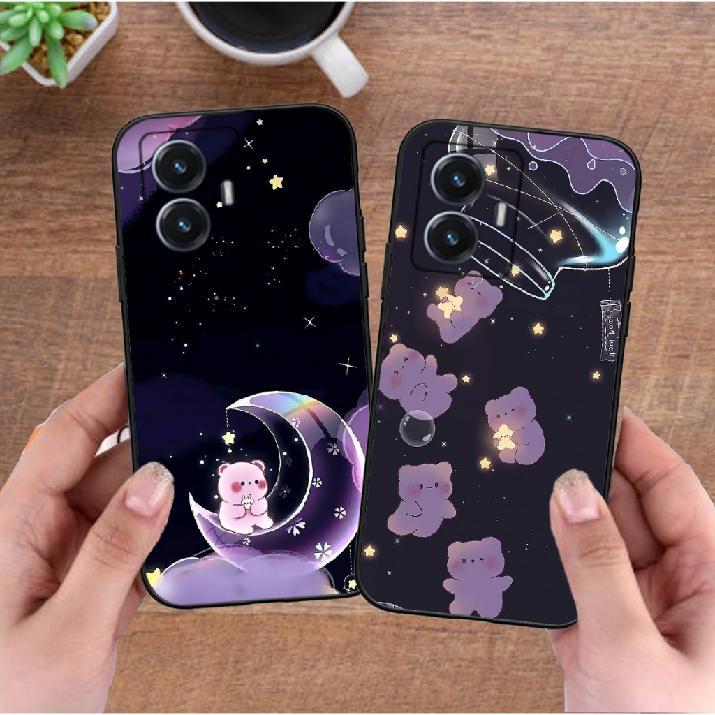 Ốp lưng Vivo Y55 4G / Y55 5G 2022 bộ hình gấu tim cute hot trend