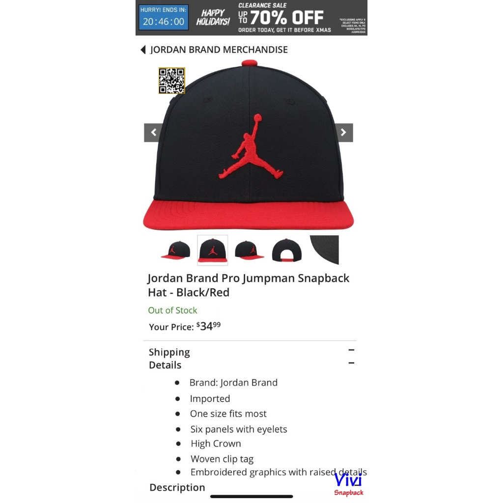 Mũ snapback logo Jordan thời trang thể thao ,Nón Jordan Pro Jumpman Snapback 2Tone