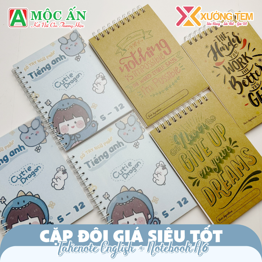 Combo Takenote Tiếng Anh + Notebook A6 - 62 trang - Bản Mới Nhất, #Takenotetienganh #tienganh5-12 #sotaytienganh