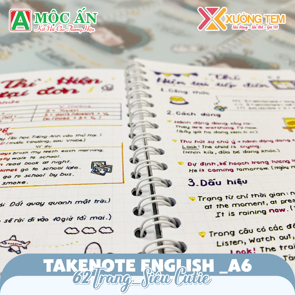 Combo Takenote Tiếng Anh + Notebook A6 - 62 trang - Bản Mới Nhất, #Takenotetienganh #tienganh5-12 #sotaytienganh