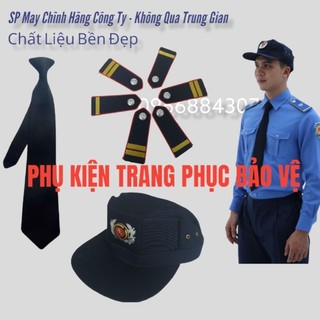 Nón mũ bảo vệ, cầu vai cà vạt, phụ kiện đồng phục áo bảo vệ vệ sĩ