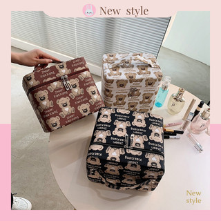 Cốp mỹ phẩm cầm tay vuông hai ngăn size lớn, đựng đồ trang điểm, đồ cá nhân, túi đựng đồ trang điểm.