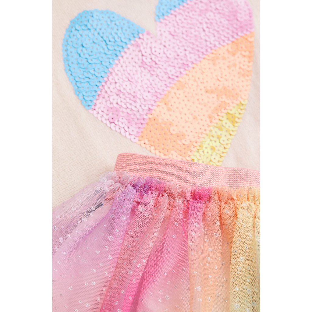 Sét áo cầu vồng và chân váy bé gái H&M Authentic