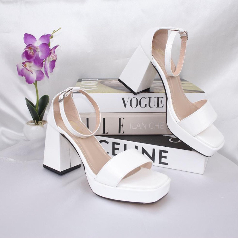 Giày cao gót nữ sandal đế vuông 9p đúp quai hậu ngang bít gót công sở đi làm đi chơi mùa hè party