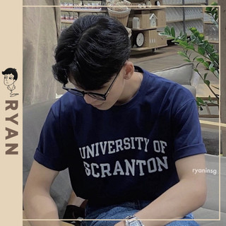 RYAN - Áo thun nam UNI đỏ xanh ngắn tay vải cotton 4 chiều thương hiệu RYAN form rộng phong cách Hàn Quốc