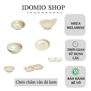 Chén Chấm Nhựa Melamine Vân Đá Kem Nhiều Size