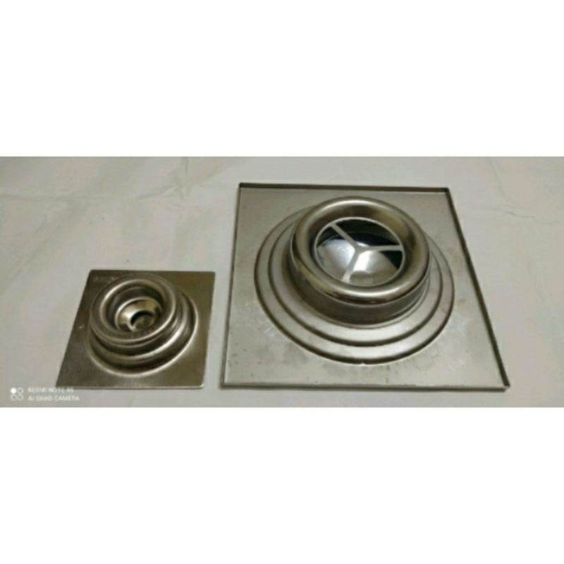 Phễu thu sàn, ga thoát nước inox cỡ đại dùng cho ống phi 125, phi 140, 160. Kích thước mặt ga 20 cm x 20 cm