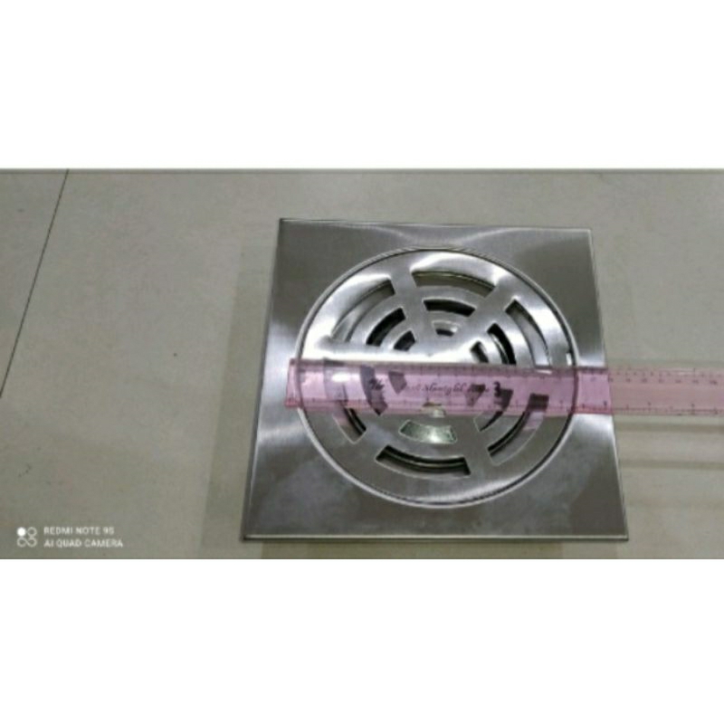 Phễu thu sàn, ga thoát nước inox cỡ đại dùng cho ống phi 125, phi 140, 160. Kích thước mặt ga 20 cm x 20 cm