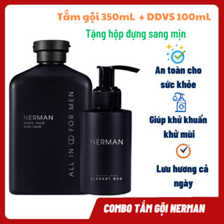 Combo Sữa Tắm Gội Nerman 3 In 1 Hương Nước Hoa Cao Cấp - Dung Dịch Vệ Sinh Nam An Toàn Cho Đấng Mày Râu