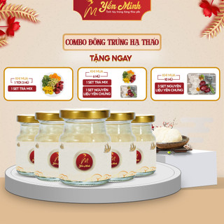 Yến chưng sẵn đông trùng hạ thảo 6 hũ/10 hũ chỗng lão hóa, ngủ ngon yến sào 100% / 70% / 30% yến thô yến minh
