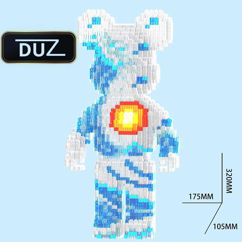 Mô hình lắp ráp lego gấu bearbrick jinx dung nham 35cm DUZ đồ chơi lắp ráp mô hình chất liệu ABC cao cấp