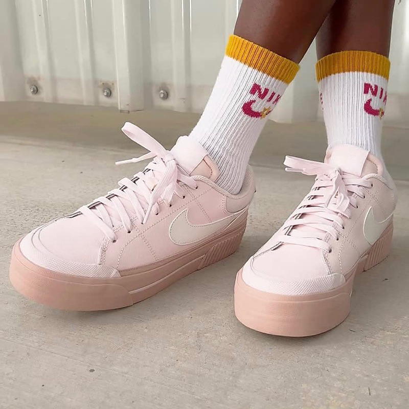 JDK STORE_Giày Sneaker Court Legacy Lift Pink Đế Cao