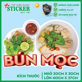 🔥 decal dán bún mọc 🔥 dán tường, xe, tủ kính...