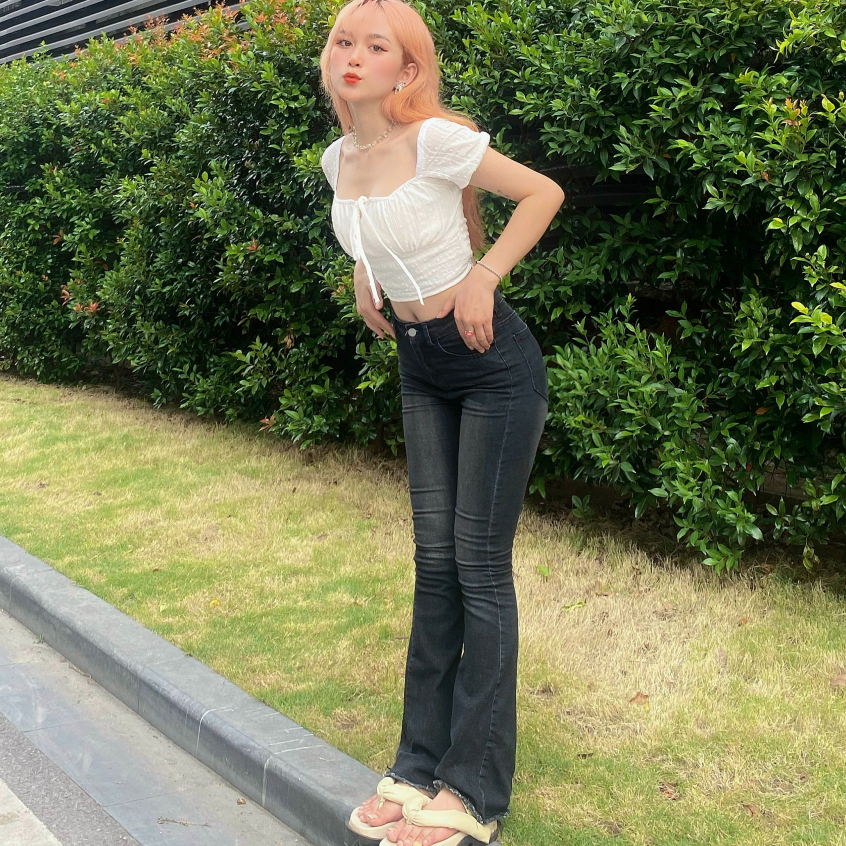 Áo Chloe croptop rút dây buộc nơ ngực- Áo Croptop Hở Vai