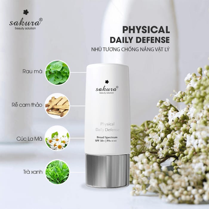 Kem chống nắng vật lý Sakura Physical Daily Defense SPF 50+ PA (60g)